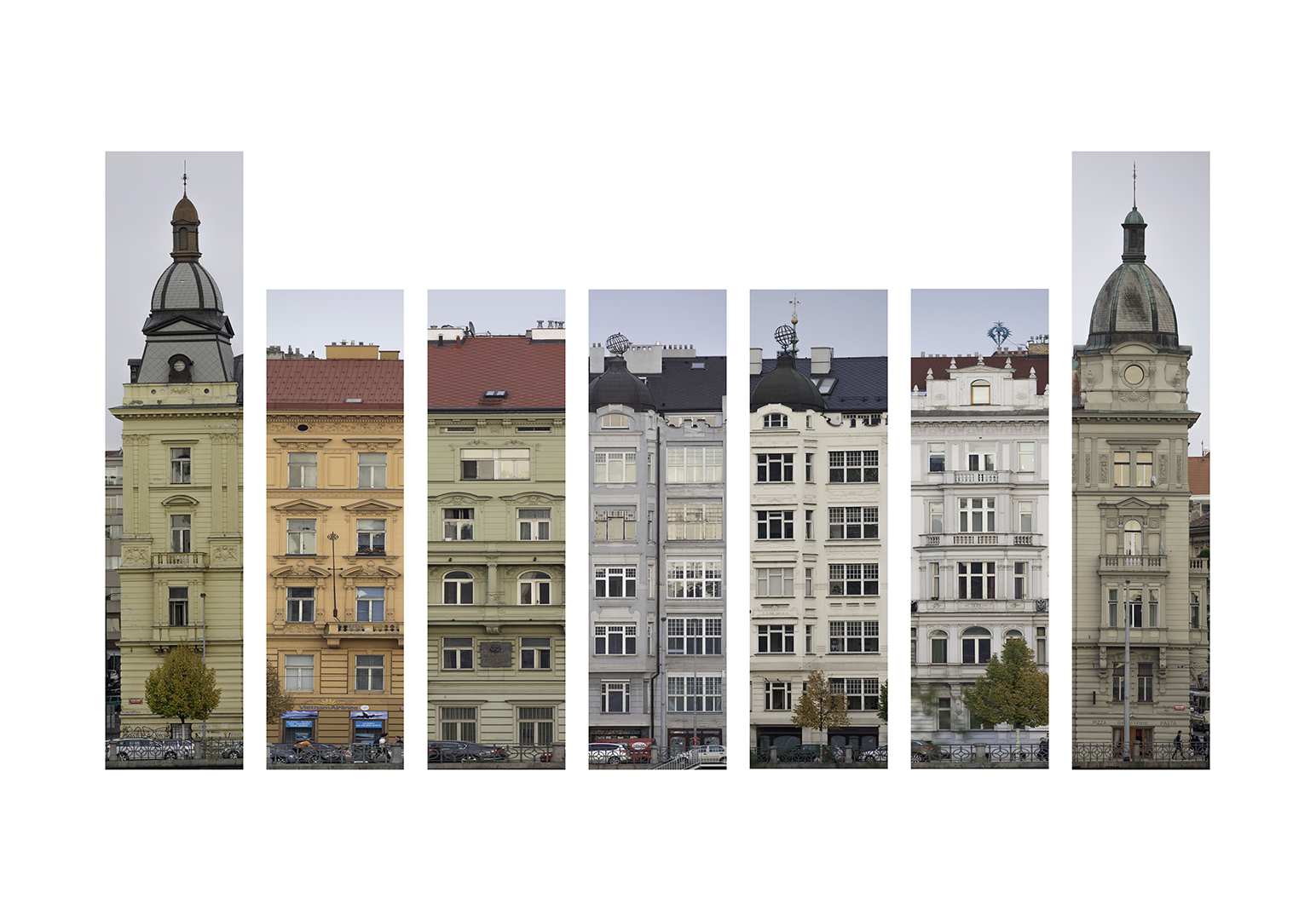 architecture poliptych - houses in old town